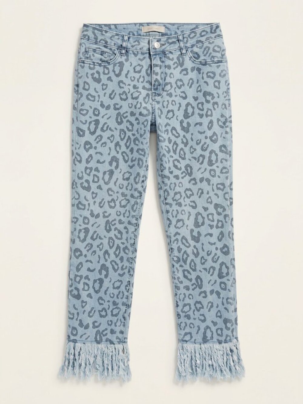 Via Ritina Light Blue Animal Print Skinny Jeans Size 8
